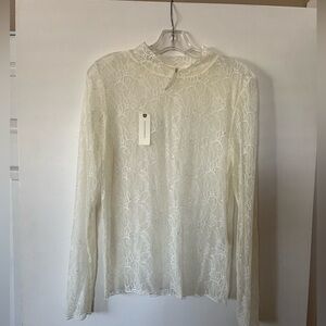 ANTHROPOLOGIE LACE MOCK NECK LONG SLEEVE! ABSOLUTLEY BEAUTIFUL, NWT!!